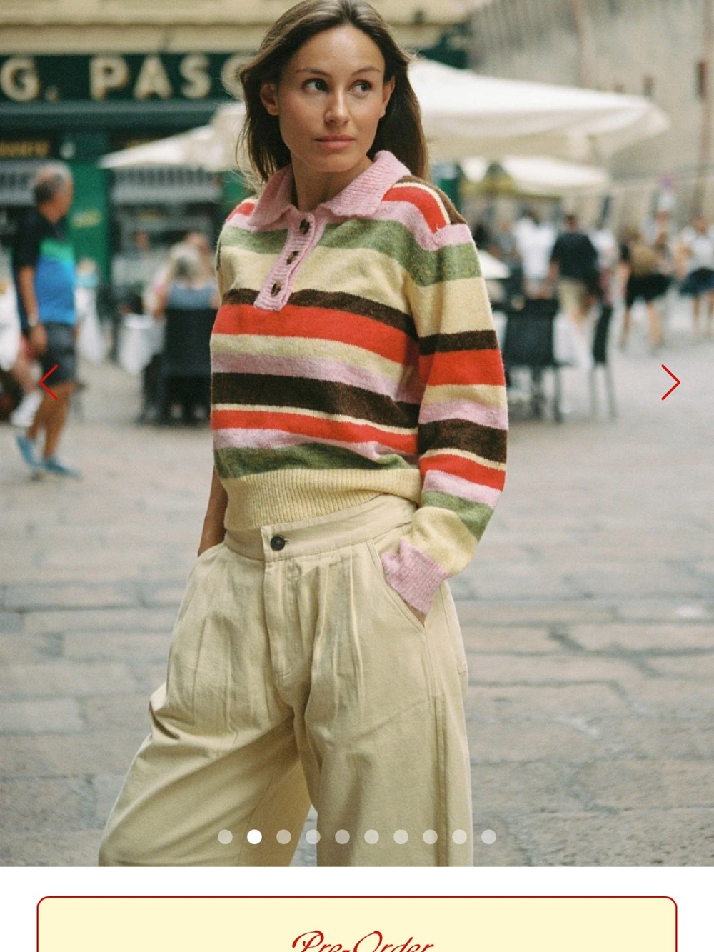 Alaia Multicolor Striped V-Neck Sweater - Picture 4 of 5